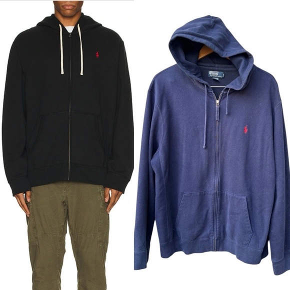 Polo Ralph Lauren Zip Up Hoodie Navy Size XL - Picture 1 of 5